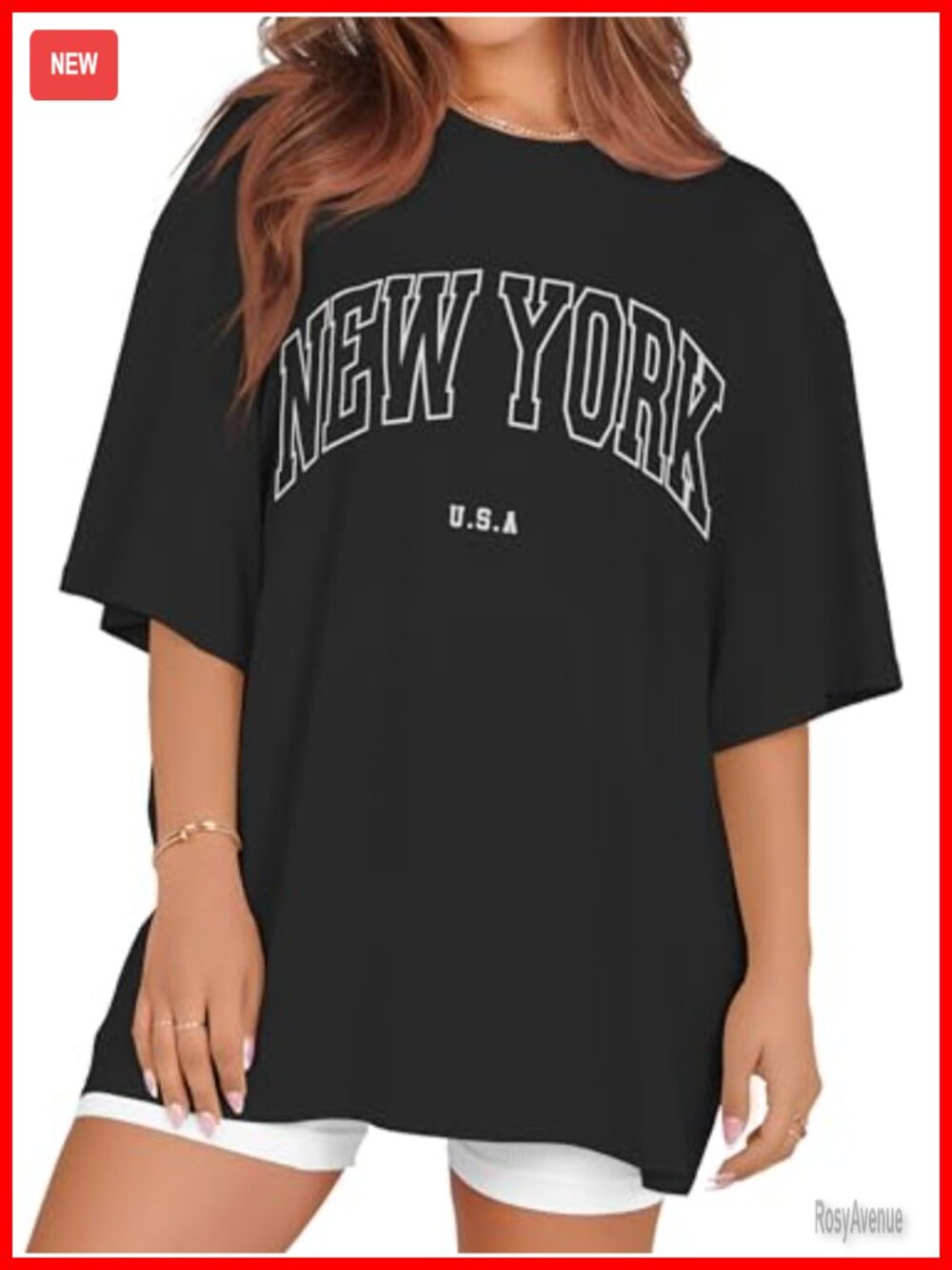 Oversized Graphic Tee Women Short Sleeve Crew Neck Loose Fit T-Shirt